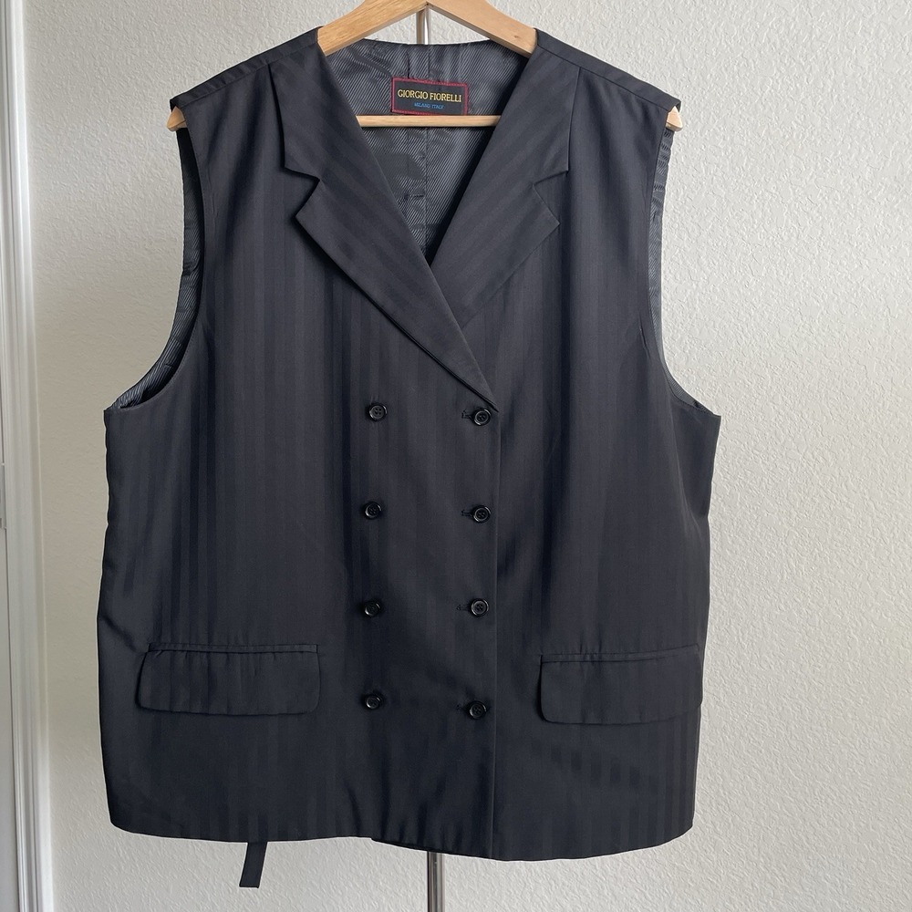 Giorgio Fiorelli Suit Vest Mens Black Classic Formal Suit Waistcoat 44 Large